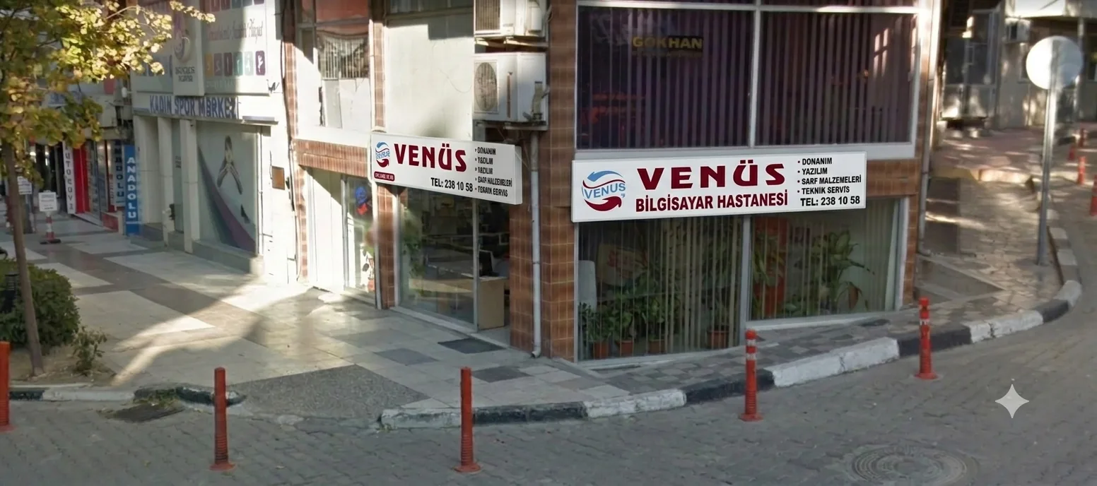 Manisa'daki Venüs Bilgisayar Hastanesi mağazasının dış görünümü